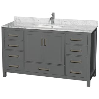 A thumbnail of the Wyndham Collection WCS141460SUNSMXX Dark Gray / White Carrara Marble Top / Brushed Chrome Hardware