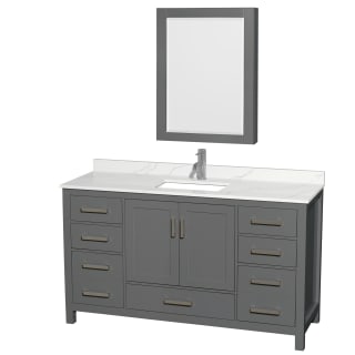 A thumbnail of the Wyndham Collection WCS141460S-QTZ-UNSMED Dark Gray / Giotto Quartz Top / Brushed Chrome Hardware