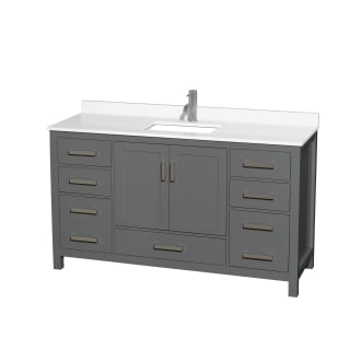 A thumbnail of the Wyndham Collection WCS141460S-QTZ-UNSMXX Dark Gray / White Quartz Top / Brushed Chrome Hardware