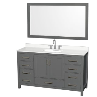 A thumbnail of the Wyndham Collection WCS141460S-QTZ-US3M58 Dark Gray / White Quartz Top / Brushed Chrome Hardware