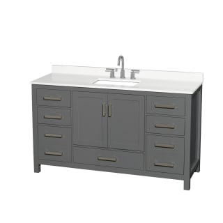 A thumbnail of the Wyndham Collection WCS141460S-QTZ-US3MXX Dark Gray / White Quartz Top / Brushed Chrome Hardware