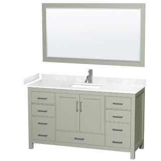 A thumbnail of the Wyndham Collection WCS141460S-VCA-M58 Light Green / Carrara Cultured Marble Top / Brushed Nickel Hardware