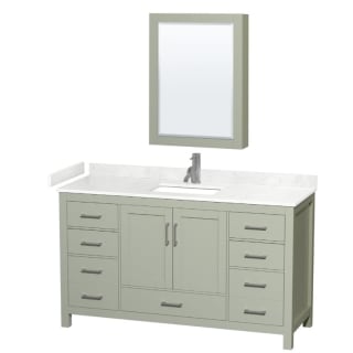A thumbnail of the Wyndham Collection WCS141460S-VCA-MED Light Green / Carrara Cultured Marble Top / Brushed Nickel Hardware