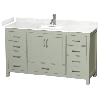 A thumbnail of the Wyndham Collection WCS141460S-VCA-MXX Light Green / Carrara Cultured Marble Top / Brushed Nickel Hardware