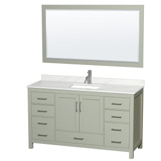 A thumbnail of the Wyndham Collection WCS141460S-QTZ-UNSM58 Light Green / Giotto Quartz Top / Brushed Nickel Hardware