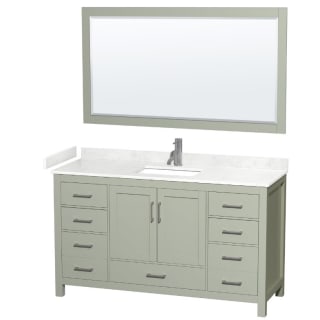 A thumbnail of the Wyndham Collection WCS141460S-VCA-M58 Light Green / White Cultured Marble Top / Brushed Nickel Hardware