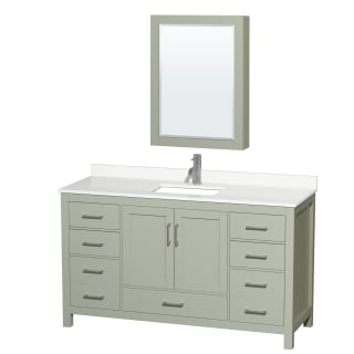 A thumbnail of the Wyndham Collection WCS141460S-QTZ-UNSMED Light Green / White Quartz Top / Brushed Nickel Hardware