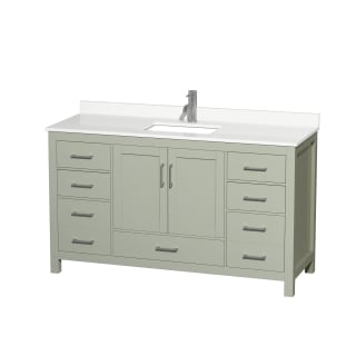 A thumbnail of the Wyndham Collection WCS141460S-QTZ-UNSMXX Light Green / White Quartz Top / Brushed Nickel Hardware