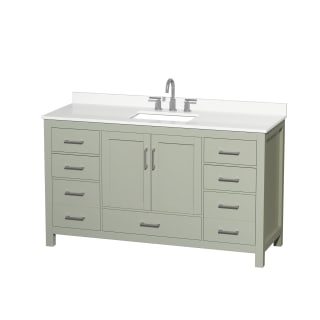 A thumbnail of the Wyndham Collection WCS141460S-QTZ-US3MXX Light Green / White Quartz Top / Brushed Nickel Hardware