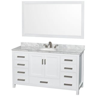 A thumbnail of the Wyndham Collection WCS141460SUNOM58 White / White Carrara Marble Top / Brushed Chrome Hardware