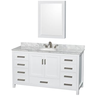 A thumbnail of the Wyndham Collection WCS141460SUNOMED White / White Carrara Marble Top / Brushed Chrome Hardware