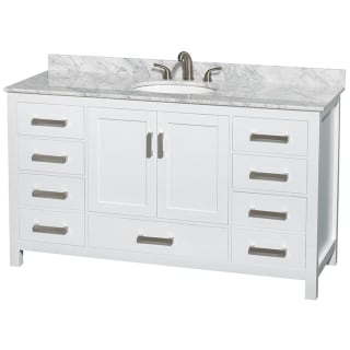 A thumbnail of the Wyndham Collection WCS141460SUNOMXX White / White Carrara Marble Top / Brushed Chrome Hardware