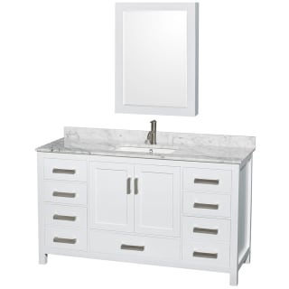 A thumbnail of the Wyndham Collection WCS141460SUNSMED White / White Carrara Marble Top / Brushed Chrome Hardware