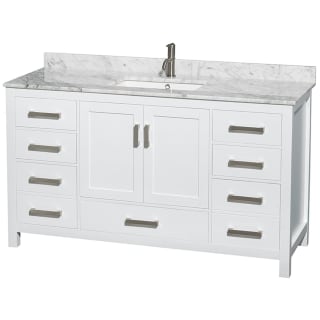 A thumbnail of the Wyndham Collection WCS141460SUNSMXX White / White Carrara Marble Top / Brushed Chrome Hardware