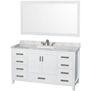 A thumbnail of the Wyndham Collection WCS141460SCMUS3M58 White / White Carrara Marble Top / Brushed Chrome Hardware