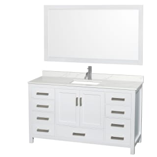 A thumbnail of the Wyndham Collection WCS141460S-QTZ-UNSM58 White / Giotto Quartz Top / Brushed Chrome Hardware