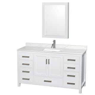 A thumbnail of the Wyndham Collection WCS141460S-QTZ-UNSMED White / Giotto Quartz Top / Brushed Chrome Hardware