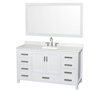 A thumbnail of the Wyndham Collection WCS141460S-QTZ-US3M58 White / Giotto Quartz Top / Brushed Chrome Hardware