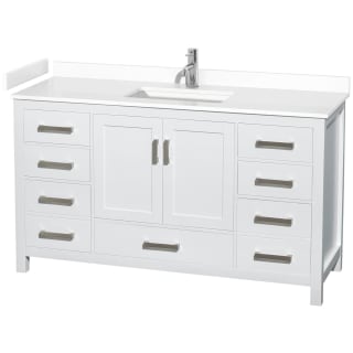 A thumbnail of the Wyndham Collection WCS141460S-VCA-MXX White / White Cultured Marble Top / Brushed Chrome Hardware