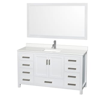 A thumbnail of the Wyndham Collection WCS141460S-QTZ-UNSM58 White / White Quartz Top / Brushed Chrome Hardware