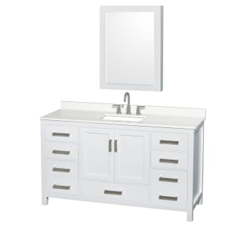 A thumbnail of the Wyndham Collection WCS141460S-QTZ-US3MED White / White Quartz Top / Brushed Chrome Hardware