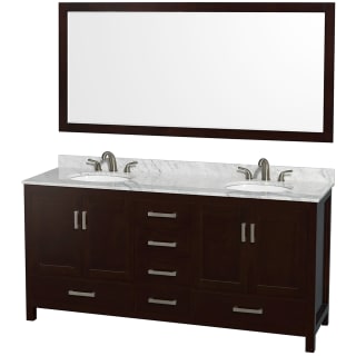 A thumbnail of the Wyndham Collection WCS141472DUNOM70 Espresso / White Carrara Marble Top / Brushed Chrome Hardware