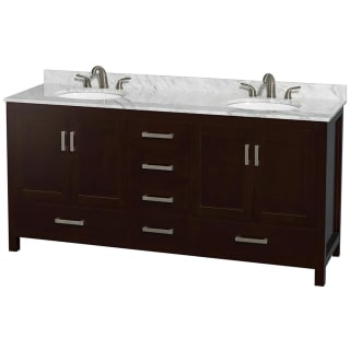 A thumbnail of the Wyndham Collection WCS141472DUNOMXX Espresso / White Carrara Marble Top / Brushed Chrome Hardware