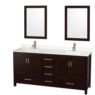 A thumbnail of the Wyndham Collection WCS141472D-QTZ-UNSM24 Espresso / White Quartz Top / Brushed Chrome Hardware