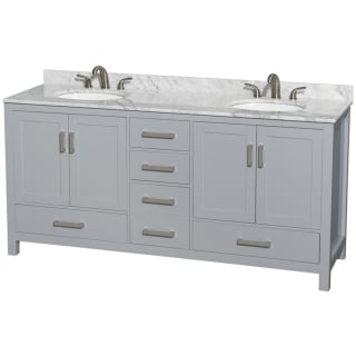 A thumbnail of the Wyndham Collection WCS141472DUNOMXX Gray / White Carrara Marble Top / Brushed Chrome Hardware