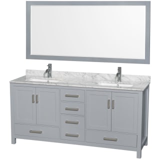 A thumbnail of the Wyndham Collection WCS141472DUNSM70 Gray / White Carrara Marble Top / Brushed Chrome Hardware