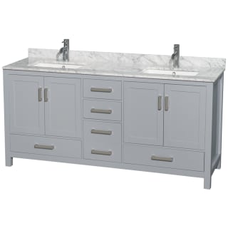 A thumbnail of the Wyndham Collection WCS141472DUNSMXX Gray / White Carrara Marble Top / Brushed Chrome Hardware