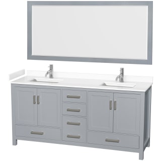 A thumbnail of the Wyndham Collection WCS141472D-VCA-M70 Gray / White Cultured Marble Top / Brushed Chrome Hardware