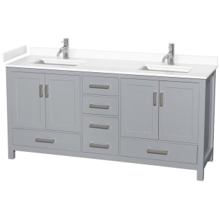 A thumbnail of the Wyndham Collection WCS141472D-VCA-MXX Gray / White Cultured Marble Top / Brushed Chrome Hardware