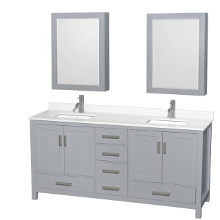 A thumbnail of the Wyndham Collection WCS141472D-QTZ-UNSMED Gray / White Quartz Top / Brushed Chrome Hardware