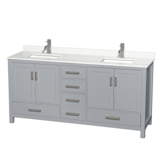 A thumbnail of the Wyndham Collection WCS141472D-QTZ-UNSMXX Gray / White Quartz Top / Brushed Chrome Hardware