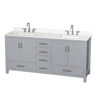 A thumbnail of the Wyndham Collection WCS141472D-QTZ-US3MXX Gray / White Quartz Top / Brushed Chrome Hardware