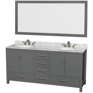 A thumbnail of the Wyndham Collection WCS141472DUNOM70 Dark Gray / White Carrara Marble Top / Brushed Chrome Hardware