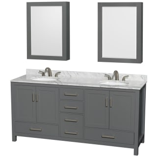 A thumbnail of the Wyndham Collection WCS141472DUNOMED Dark Gray / White Carrara Marble Top / Brushed Chrome Hardware