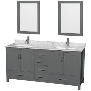 A thumbnail of the Wyndham Collection WCS141472DUNSM24 Dark Gray / White Carrara Marble Top / Brushed Chrome Hardware