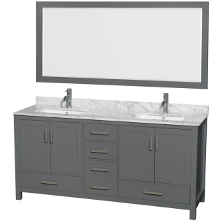 A thumbnail of the Wyndham Collection WCS141472DUNSM70 Dark Gray / White Carrara Marble Top / Brushed Chrome Hardware
