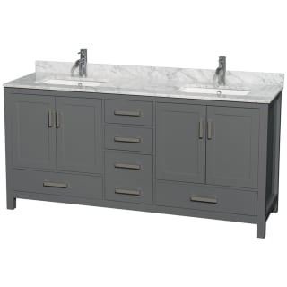 A thumbnail of the Wyndham Collection WCS141472DUNSMXX Dark Gray / White Carrara Marble Top / Brushed Chrome Hardware