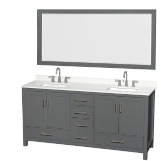 A thumbnail of the Wyndham Collection WCS141472D-QTZ-US3M70 Dark Gray / White Quartz Top / Brushed Chrome Hardware