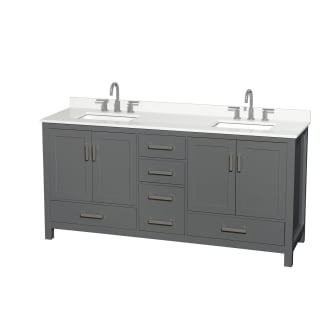 A thumbnail of the Wyndham Collection WCS141472D-QTZ-US3MXX Dark Gray / White Quartz Top / Brushed Chrome Hardware