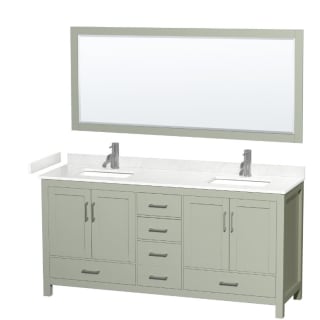 A thumbnail of the Wyndham Collection WCS141472D-VCA-M70 Light Green / Carrara Cultured Marble Top / Brushed Nickel Hardware