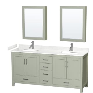 A thumbnail of the Wyndham Collection WCS141472D-VCA-MED Light Green / Carrara Cultured Marble Top / Brushed Nickel Hardware