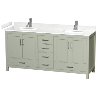 A thumbnail of the Wyndham Collection WCS141472D-VCA-MXX Light Green / Carrara Cultured Marble Top / Brushed Nickel Hardware