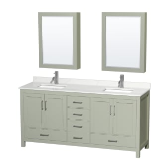 A thumbnail of the Wyndham Collection WCS141472D-QTZ-UNSMED Light Green / Giotto Quartz Top / Brushed Nickel Hardware