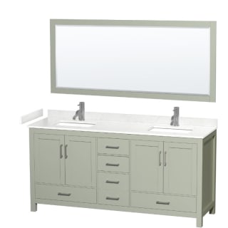 A thumbnail of the Wyndham Collection WCS141472D-VCA-M70 Light Green / White Cultured Marble Top / Brushed Nickel Hardware