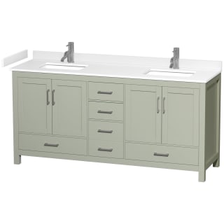 A thumbnail of the Wyndham Collection WCS141472D-VCA-MXX Light Green / White Cultured Marble Top / Brushed Nickel Hardware