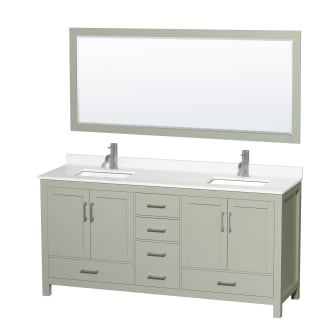 A thumbnail of the Wyndham Collection WCS141472D-QTZ-UNSM70 Light Green / White Quartz Top / Brushed Nickel Hardware